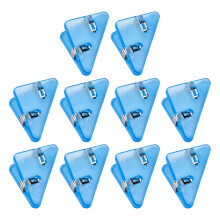 10 Stuks Doorzichtige Plastic Driehoek Paperclips-Blauw