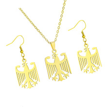 Deutsches Adler-Emblem-Schmuckset für Männer und Frauen,-Gold