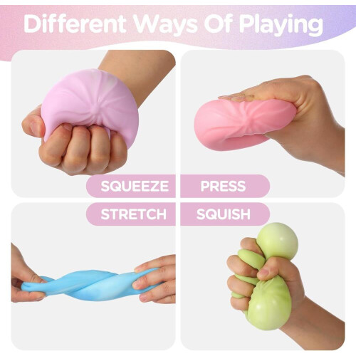 (Κίτρινο) Ζυμαρικά Squishy, Viral Bao Bun Squeeze Toy, Ανακούφιση από το Στρες Fidget για Μυστη 2