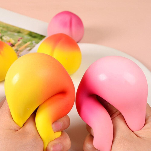2 τεμάχια Squishy Ροδάκινο, Peach Squishy, Μαλακές Squeezy Squishys με Φρούτα, Squishyes Fidget για Εν 2
