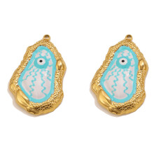 Two Gothic Style Eye Pendants Showcasing Irregular Stone-Blue