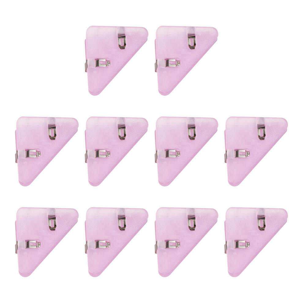 10Pcs Plastic Triangle Clips For Documents Photos Memo-Purple 7751001452154