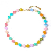 Sturdy Resin Bead Rope Necklace Stretchy Fit For Casual-7