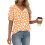 Women's  Short Sleeve Button-Down V-Neck Shirts rSets -Beige S 2