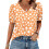 Women's  Short Sleeve Button-Down V-Neck Shirts rSets -Beige S 4