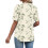 Women's  Short Sleeve Button-Down V-Neck Shirts rSets -Beige S 7