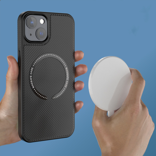 Magnetische Kohlefaser-Ladehülle für das iPhone Black  iPhone 13 2