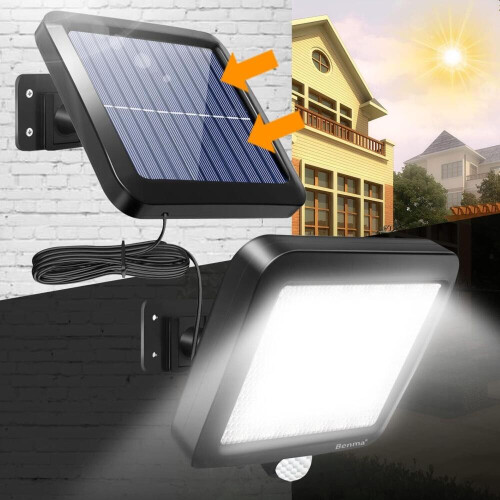 Luzes solares para uso externo, 56 LEDs, com sensor de movimento e cabo de 5m. 2