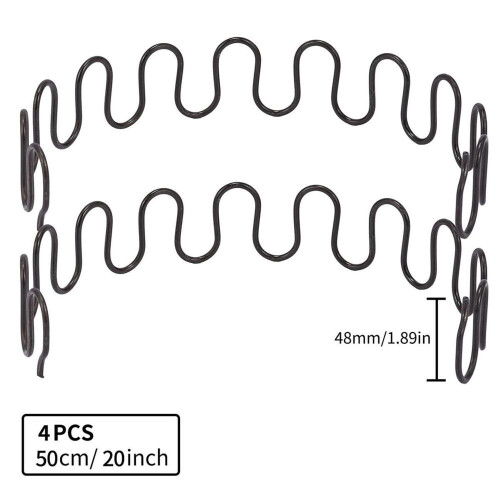 Conjunto de 4 molas de substituição para sofá, 50 cm (20 polegadas), com 8 ganchos em S – Kit de reparo de molas onduladas de alta res 2