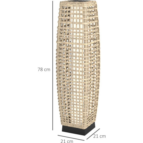 Luminária de chão solar, luminária solar de vime com sensor de luz, luz solar LED automática em estilo boho. 2
