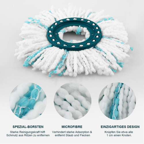 Σετ 4 ανταλλακτικών κεφαλών για CLEAN TWIST Disc Mop micro duo, κατάλληλο για σφουγγαρίσ 2