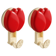 Ruimtebesparende kunststof haakset van 2, eenvoudige-Rood