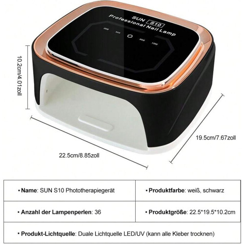 Ασύρματο στεγνωτήριο νυχιών UV/LED 108W με οθόνη LCD, 36 LED, μπαταρία 7800mAh, 4 λειτουρ 1