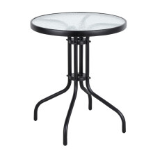 Table de jardin table en verre trempé 60cm pour jardin terrasse balcon