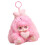 Charming Vinyls Face Rabbit Key Chain Featuring Plush-Rose Red 1
