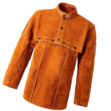 Heavy Duty Leather Welder Coat with Detachable Sleeves for-XXL