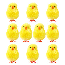10 stuks 4 cm geel paaskuiken ornament voor handgemaakte