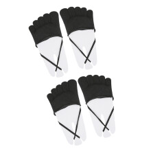Set van 2 dames vinger-teensokken-Zwarte volledige teen