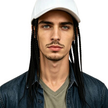 HipHop gevlochten haar honkbalhoed cosplay hoofddeksels-zwart