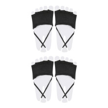 2 Pairs Breathable Invisible Liner Socks Five Toe-Black open