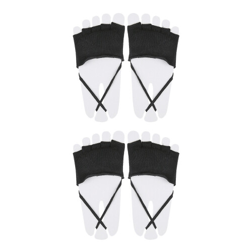 2 Pairs Breathable Invisible Liner Socks Five Toe-Black open