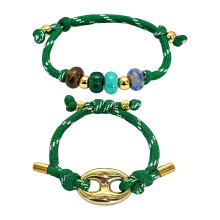 2 Pieces Porcine Nose Accent Rope Handbands Vibranting-Green