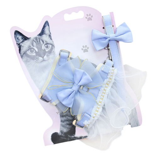 Cats Harnesses Leashes Set for Small Media Cats-Blue S