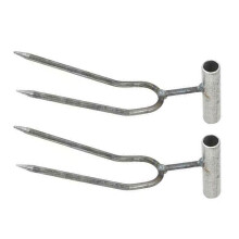 Ergonomic Handheld Cultivator Fork 2 Prong Root Rakes-2 pack