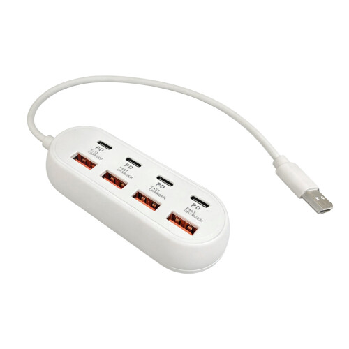 Portable Power Hubs Extension Cable with 4 USB And 4 Type-30cm