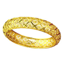 Elegante 24-karaats vergulde holle gesneden armband,-Sectie 1