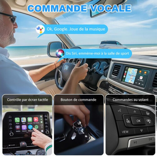 Ασύρματος προσαρμογέας CarPlay για Apple CarPlay και Android Auto, Bluetooth Dongle 2 σε 1 που μετατρ 1