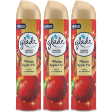 3 x Glade Aerosol Air Freshener 300ml - Warm Apple Pie