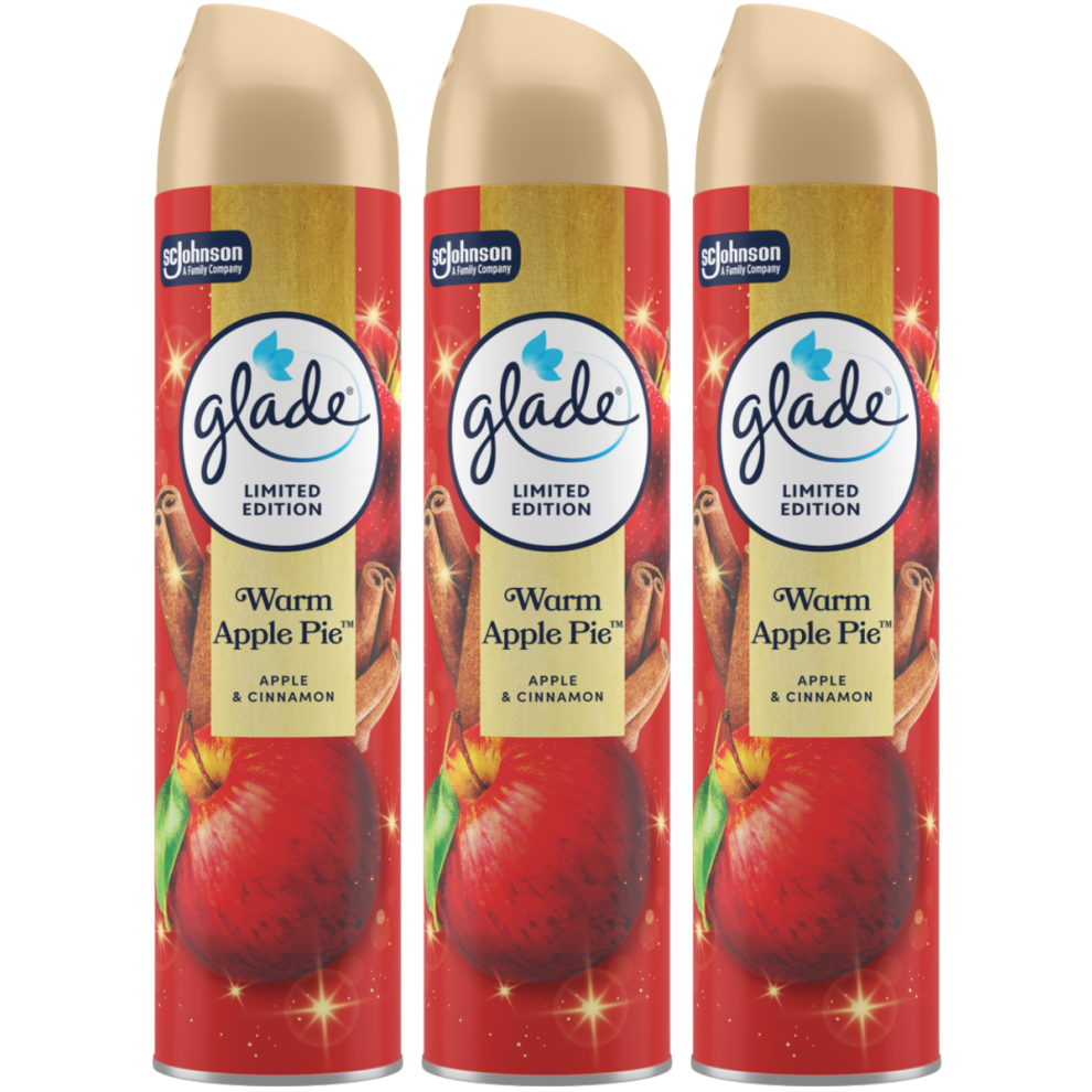 Glade 3 X Aerosol Air Freshener 300Ml - Warm Apple Pie