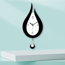 Horloge murale en acrylique en forme de goutte d'eau - 2 piles AA