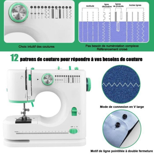 Electronic Sewing Machine, 12 Adjustable Stitches, Multifunctional Portable Design for Home Use 2