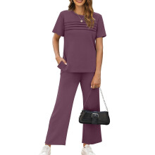 Two Piece Sets for Women Summer Travel Vacation-Purple XL