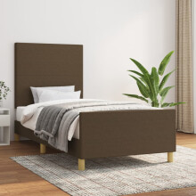 vidaXL sengestel uden madras mørkebrun 90x190 cm stof