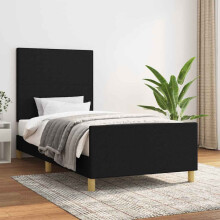 vidaXL sengestel uden madras sort 90x190 cm stof