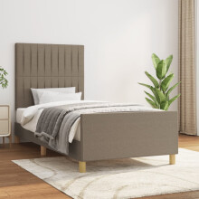 vidaXL sengestel uden madras taupe 80x200 cm stof