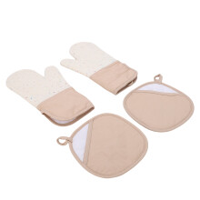Ofenhandschuhe und Topflappen-Set 500F Beige 33,5  14,5 cm