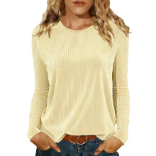 Women's Velvet Ribbed Waist-cinching Casual Formal-apricot XXL