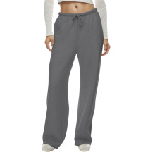 Women's wide-leg sweatpants with drawstring elastic-Gray S