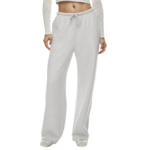 Women's wide-leg sweatpants with drawstring elastic-White L