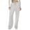 Women's wide-leg sweatpants with drawstring elastic-White L 1