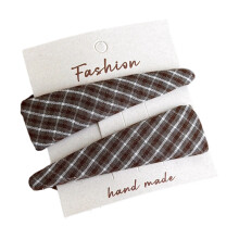 Elegant Hair Clip Plaids Barrette Sweet Fashionable Flat-N2