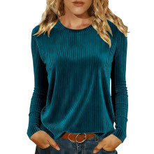 Women's Velvet Ribbed Waist-cinching Casual Formal-mintgreen M