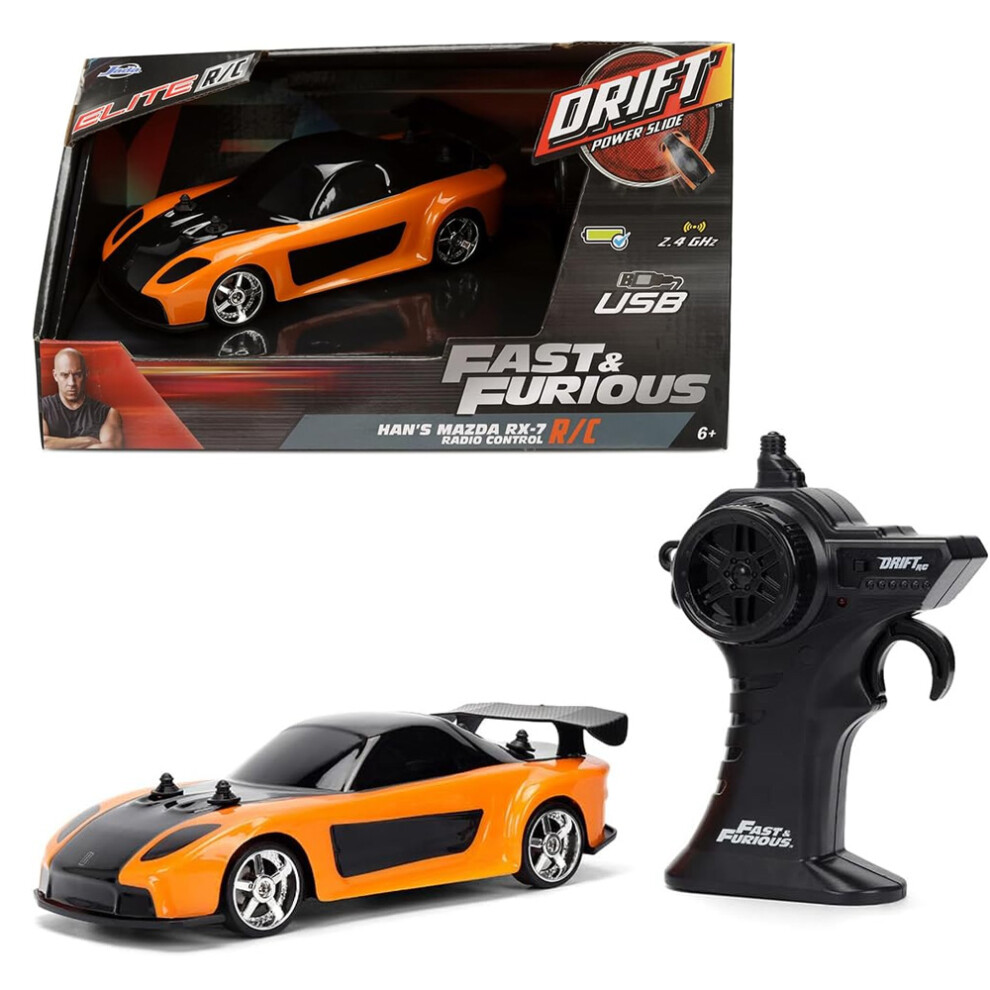 Jada Fast & Furious Han's Mazda Rx-7 1:24 Rc Car Toy