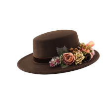 Perfect Gift Floral Hat for Women for Birthdays Holidays-brown