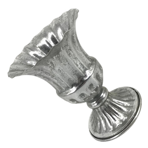 Iron European Planter Showcasing Flower-Ancient charm silver