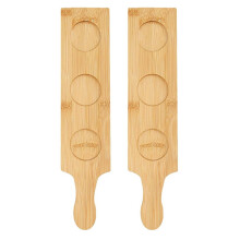 2Stk Bambus Trinkglas-Organizer Khaki Für Bier Flight Und Weinprobe